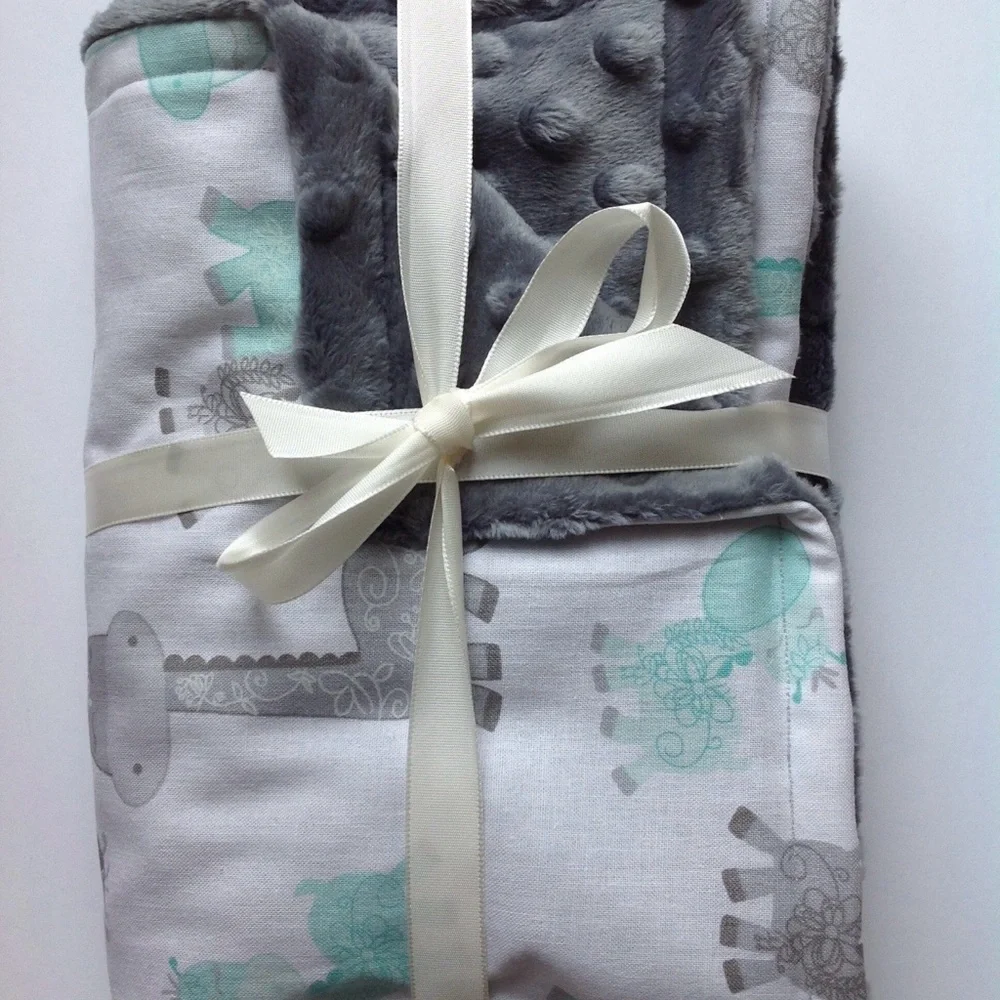 Adorable Giraffe Print Fabric with minky backing